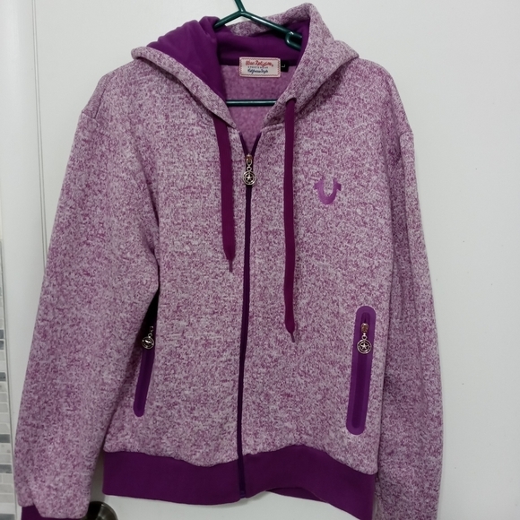True Religion Sportswear California Style full Zip Fleece Hoodie Jacket w/Pocket - Picture 1 of 8